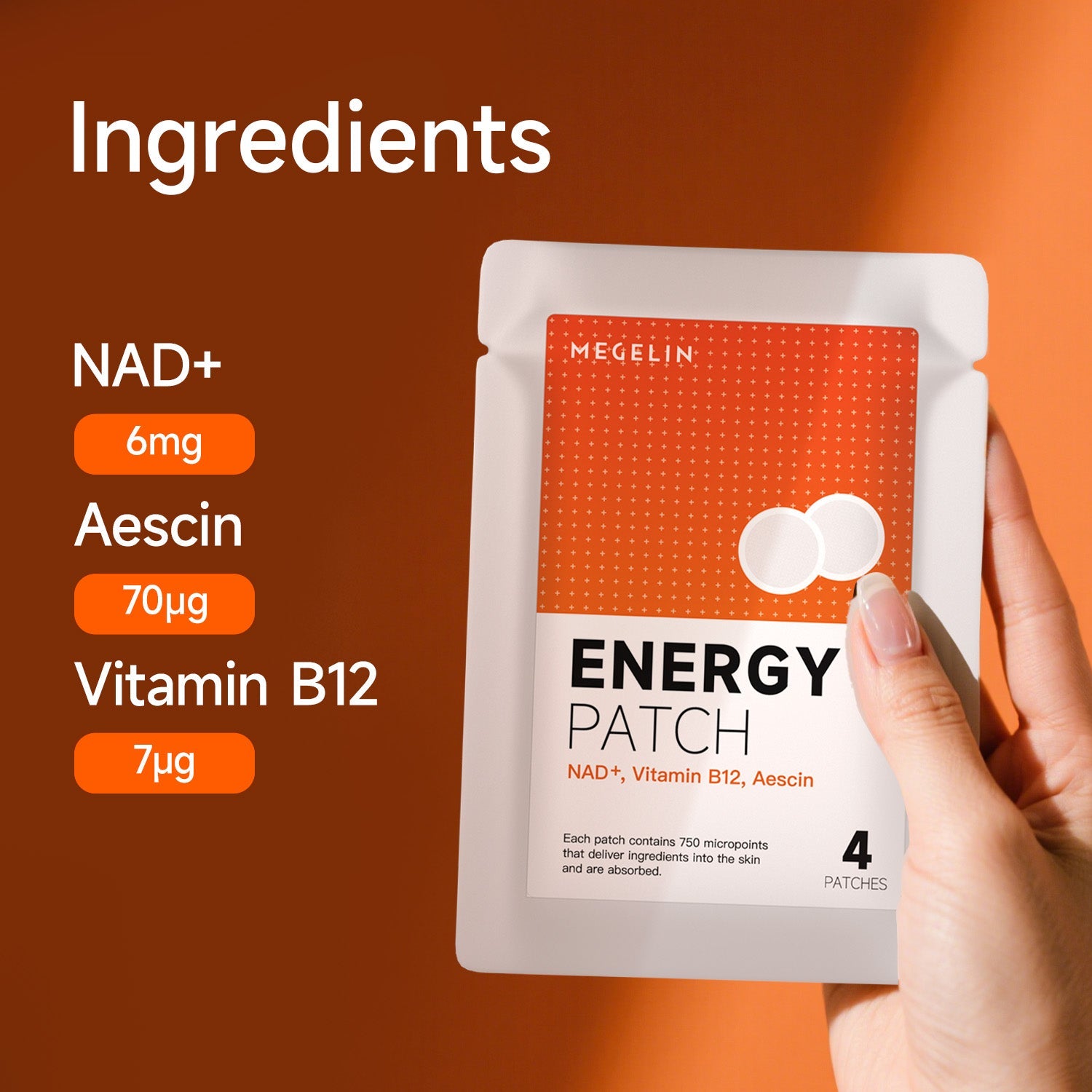 Megelin NAD+ Energy Micro-Infusion Patch